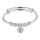 Women's Sterling Silver Beads Bangle Bracelet with Open 1