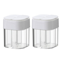 2pcs 4-Hole Spice Dispenser Jar Set – Pepper & Condiment Storage Box, Gifts for Her, White, compatible with kitchen tools