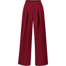 Women's Clothing Work Commuting Business Temperament Loose Casual Formal Suit Pants Burgundy
