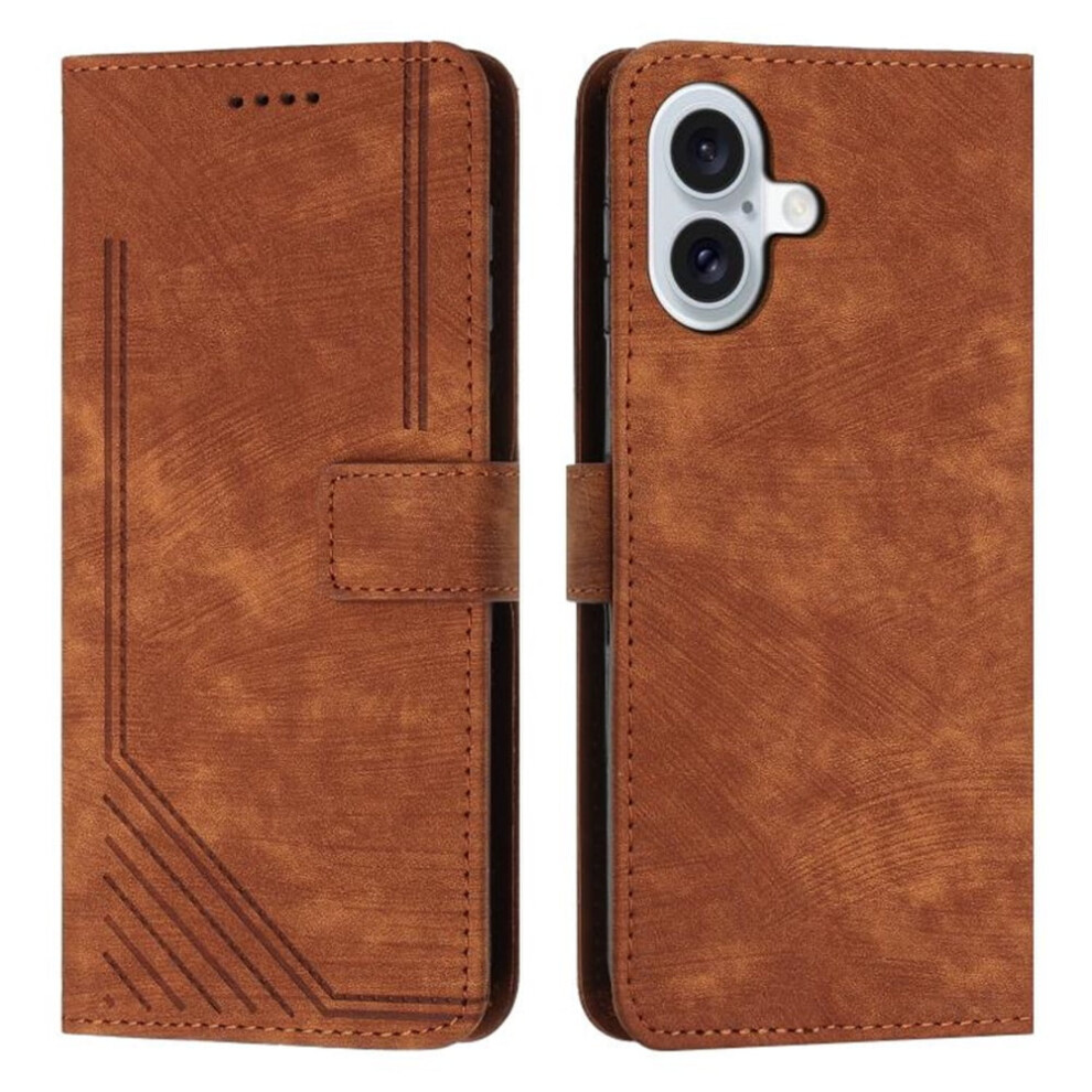 Leather Iphone 17 Flip Case With Card Holder, Magnetic Closure, Shockproof, Kickstand & Retractable Lanyard Â Brown 9152228542013