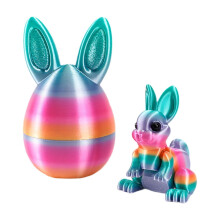 3D Printed Easter Egg Set with Bunny Inside – Fun Decor, Basket Stuffer, Party Ornament, Gift (Compatible with Easter)