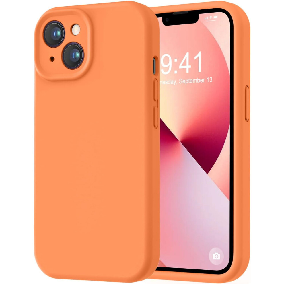 Premium Silicone Iphone 13 Case (6.1") – Soft Microfiber Lining, Shockproof, Compatible With Iphone 13 – Bright Orange 9170372149070