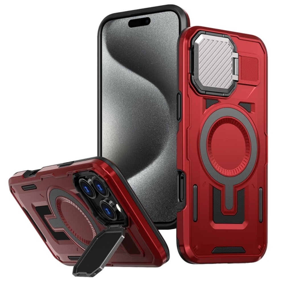 Magsafe Case For Iphone 15 Pro 6.1 Inch Rugged Red 9130661423670