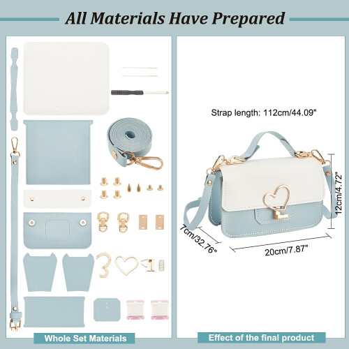 σετ DIY γυναικεία τσάντα crossbody σετ που περιλαμβάνει απομίμηση δέρματος, ύφασμα με 1