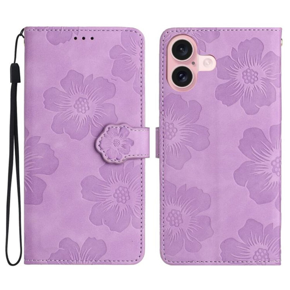 Leather Flip Wallet Case For Iphone 17 Â Flower Embossed, 9130661421485