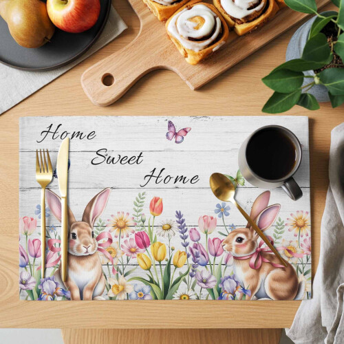 Σουπλά Sweet Home σετ 6 τεμαχίων, σχέδιο με ελατήριο και λαγουδάκι του Πάσχα, 1