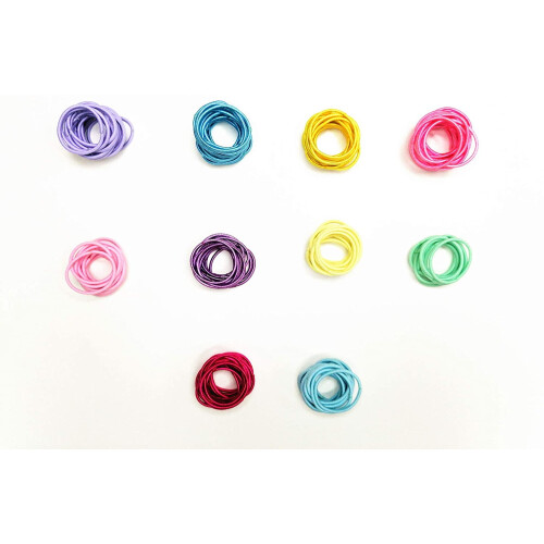 Élastiques à cheveux pour queue de cheval, 200 pièces, 2,5 x 0,2 cm 1