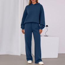 Conjunto casual feminino de 2 peças azul tamanho M
