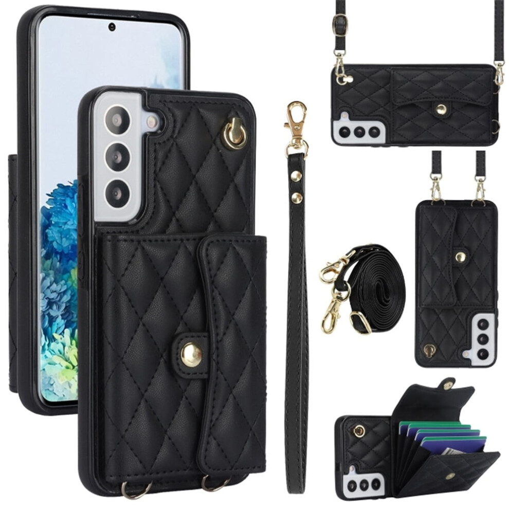 Magnetic Flip Wallet Case For Samsung Galaxy S22 5G Black 9130661422642