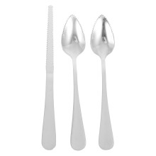 Conjunto de colher de sobremesa e cortador de frutas em aço inoxidável (1 conjunto)