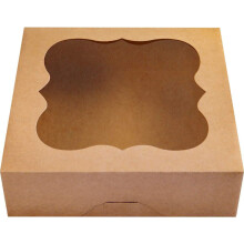 MY CHERRY 15-Pack 10"x10"x3"Brown Bakery Boxes with PVC Window for Pie and Cookies Boxes Small Natural Kraft Paper Box 10x10x3inch Pack of 15
