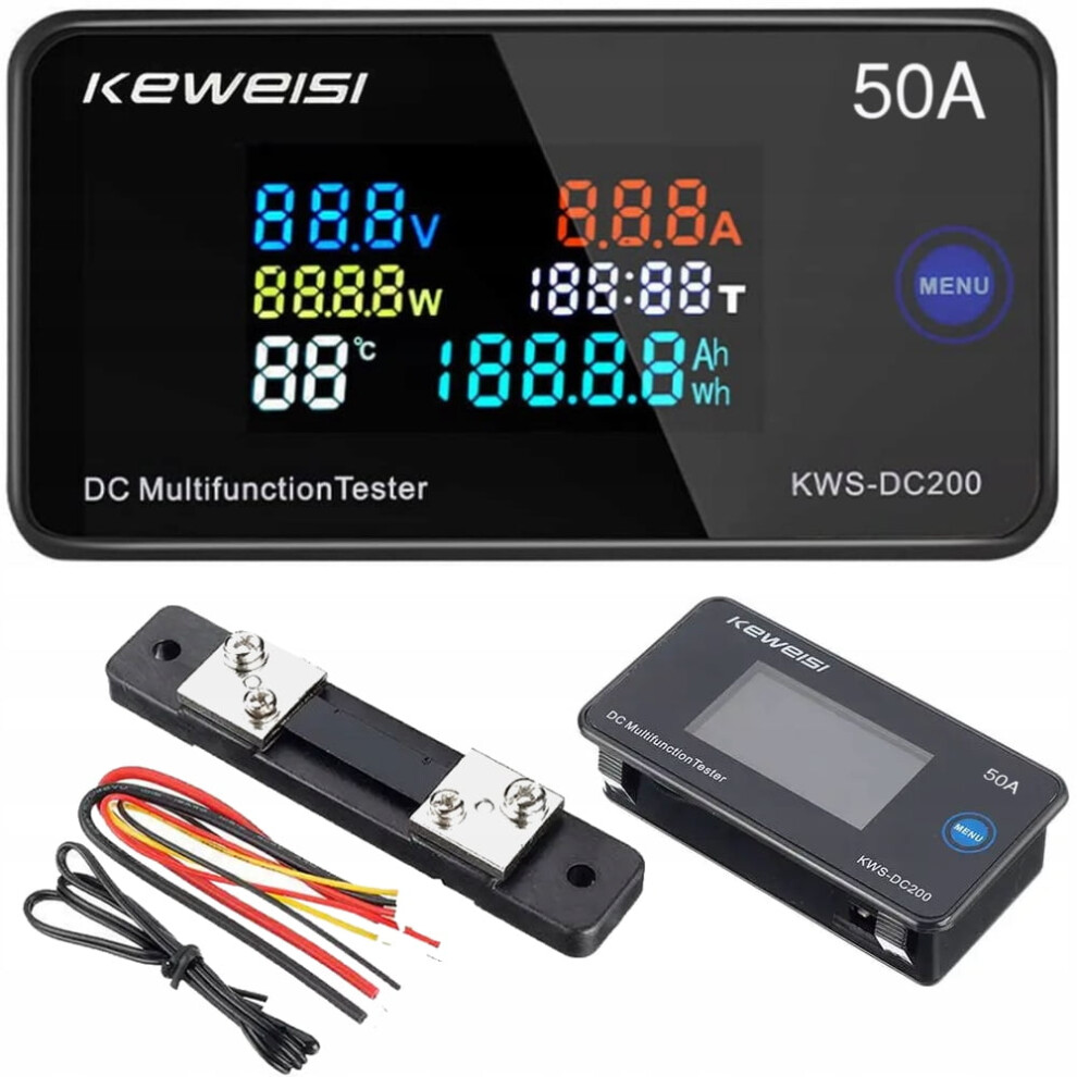 Kws-Dc200 Dc Digital Display Voltage And Current Meter Tester 0-200V 0-50A 9130661939317
