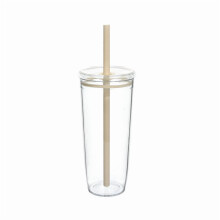 Cană de sticlă cu pai și borcan 600 ml