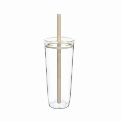 Cană de sticlă cu pai și borcan 600 ml