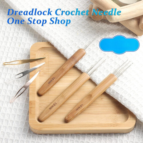 6-Pack 1.0mm Dreadlock Crochet Hooks with Interlocking Tool – Durable, Compatible with Real Dread Locs 2