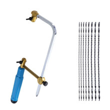 Compact Mini Hand Saw with Adjustable U Type Frame, 8PCS Spiral Blades - Ideal for DIY, Jewelry Making, Woodworking