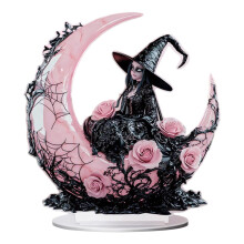 Halloween-koriste musta noita2D akryyli 1 kpl