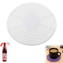 Multifunctional Mesh Coaster & Silicone Wine Bottle Carrier with Expandable Tote, Portable 2-in-1 Drink Holder (#G)