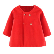 AWZXDE Kinderjas in cape-stijl met ronde hals en lange mouwen, herfst/winter 2026, mode voor peuters, baby's, jongens en meisjes, rood