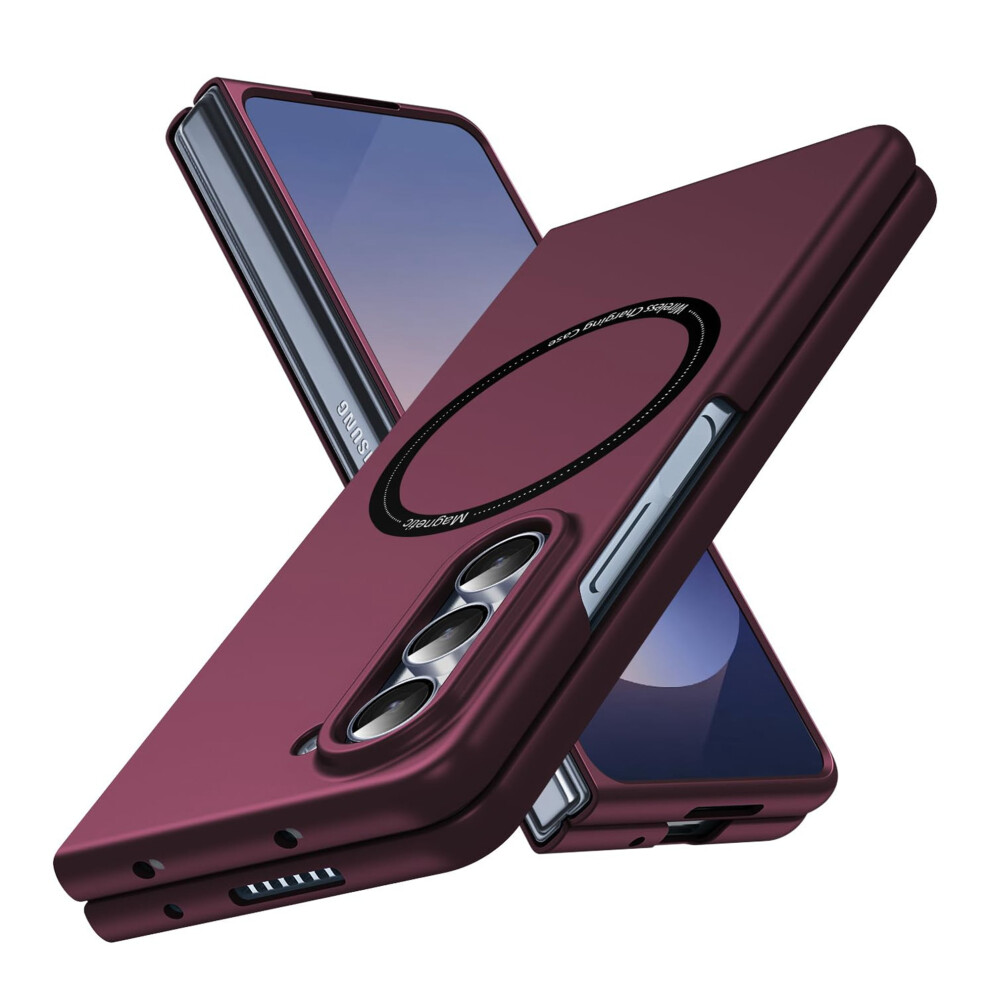 Magnetic Case For Samsung Galaxy Z Fold 7, Magsafe Compatible, Ultra-Thin Shockproof Pc Cover Â Winered 9170372151349