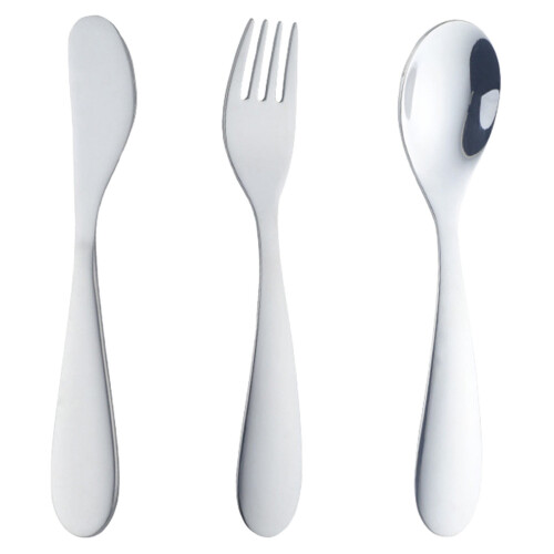 Kids Stainless Steel Cutlery Set Fork Spoon 3-Pc
