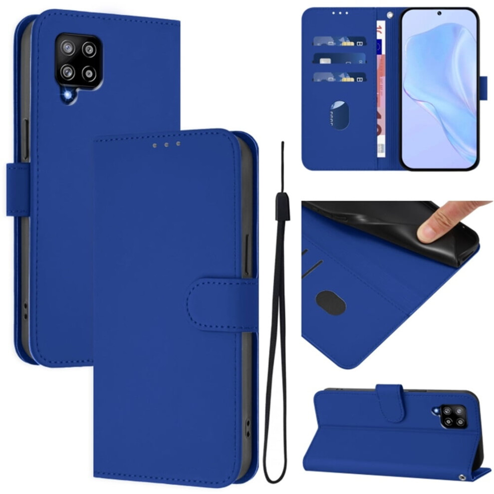 Wallet Case Compatible With Samsung Galaxy A42 5G Â Pu Leather Flip Folio, Magnetic Closure, 3 Card Slots & Wrist Strap, Dark Blue 9170372152285