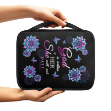Boho Mandala Butterfly Bible Case – Sturdy Portable Cover with Handle, Compatible with Standard Bibles