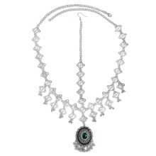 Vintage-Stirnband für Damen, verstellbar – Stirnschmuck mit Zirkonia, Jhumka-Ohrringen und Quasten, Accessoire für Braut, Hochzeit und indische