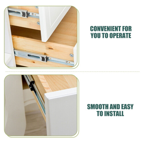 4Sets White Plastic Drawer Slides Under Drawer Rails for Smooth Cabinet Drawers 2