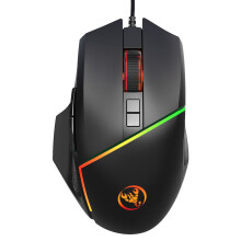 HXSJ A876 Mouse de gaming cu fir reglabil, lumină colorată, respirație, ergonomie optică, mouse de gaming, 6400DPI DPI, pentru PC Laptop