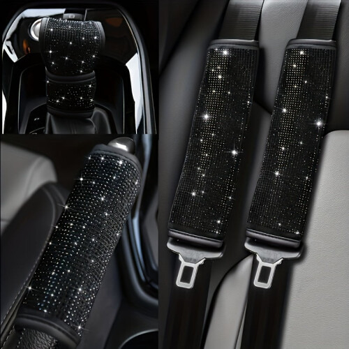 Bilbältesaxelskydd med strass 1
