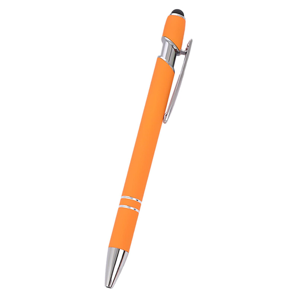 2-In-1 Metal Stylus Ballpoint Pen, 1.0Mm Ink, Retractable, Touch Screen Compatible, (1Pc) Black/Orange 9405492277083