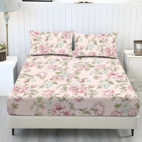 Full Size Sheet Set Soft Cooling Polyester Peony Pink