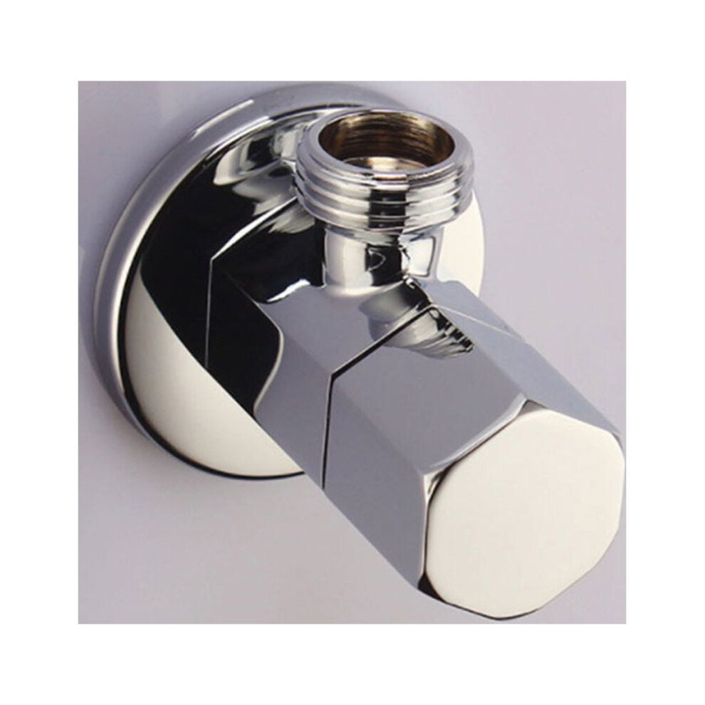Hemoton Durable Copper Bathroom Angle Shut Off Valve For Sink And Toilet Use Easy Install Silver 1Piece 9165521652952