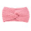 Knitted wool headband cross pattern leather pink women 1 1