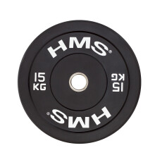 15 kg schwarze olympische Stoßfängerplatte