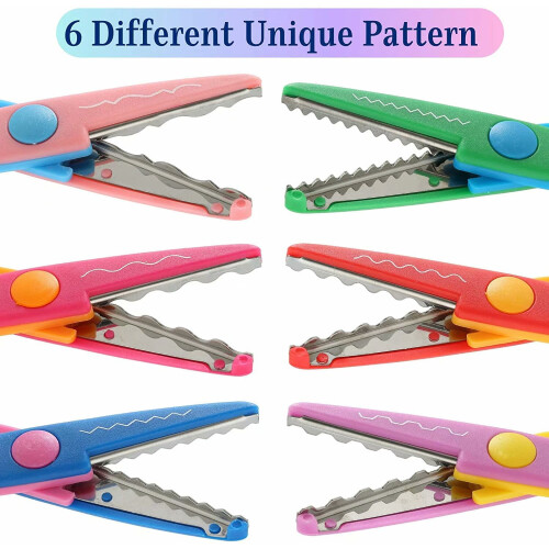 6-Pack Decorative Edge Craft Scissors (Zig Zag, Scrapbooking, Pattern) – Compatible with All Crafting Projects 2