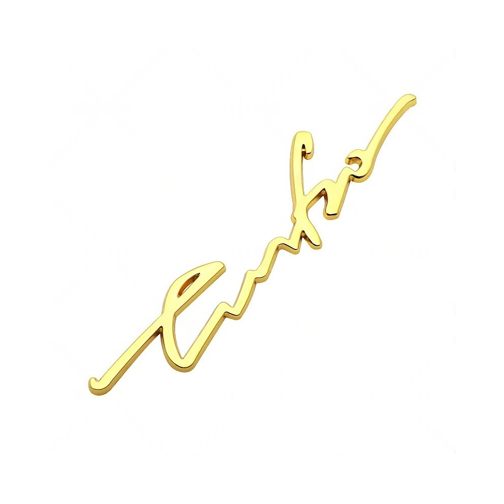 (Gold) Turbo 3D Aluminium Chrome Sporty Style Badge Emblem Sticker Decal Gold 4069369399114