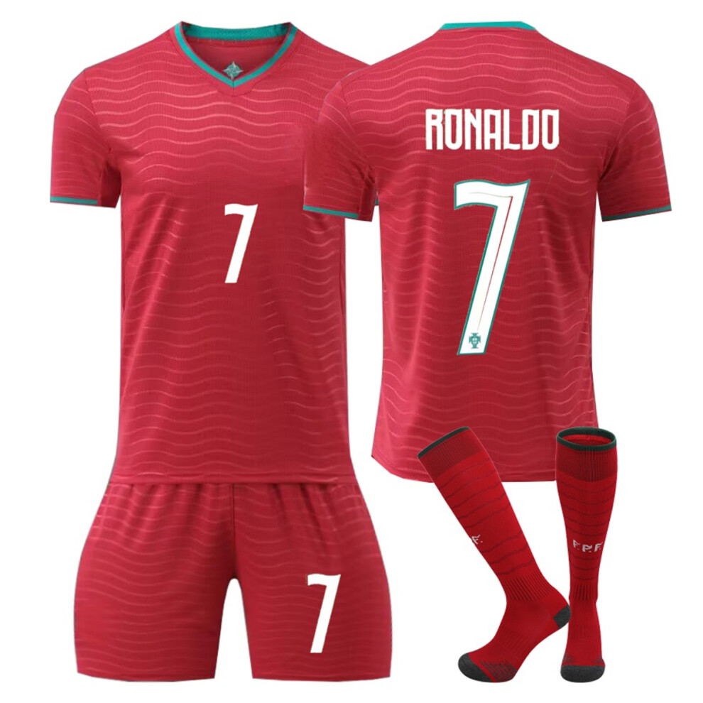 Liyu (20(110-120Cm)) Red Fpf Sport Socks Get Free Print #7 Ronaldo Red T-Shirt & Shorts