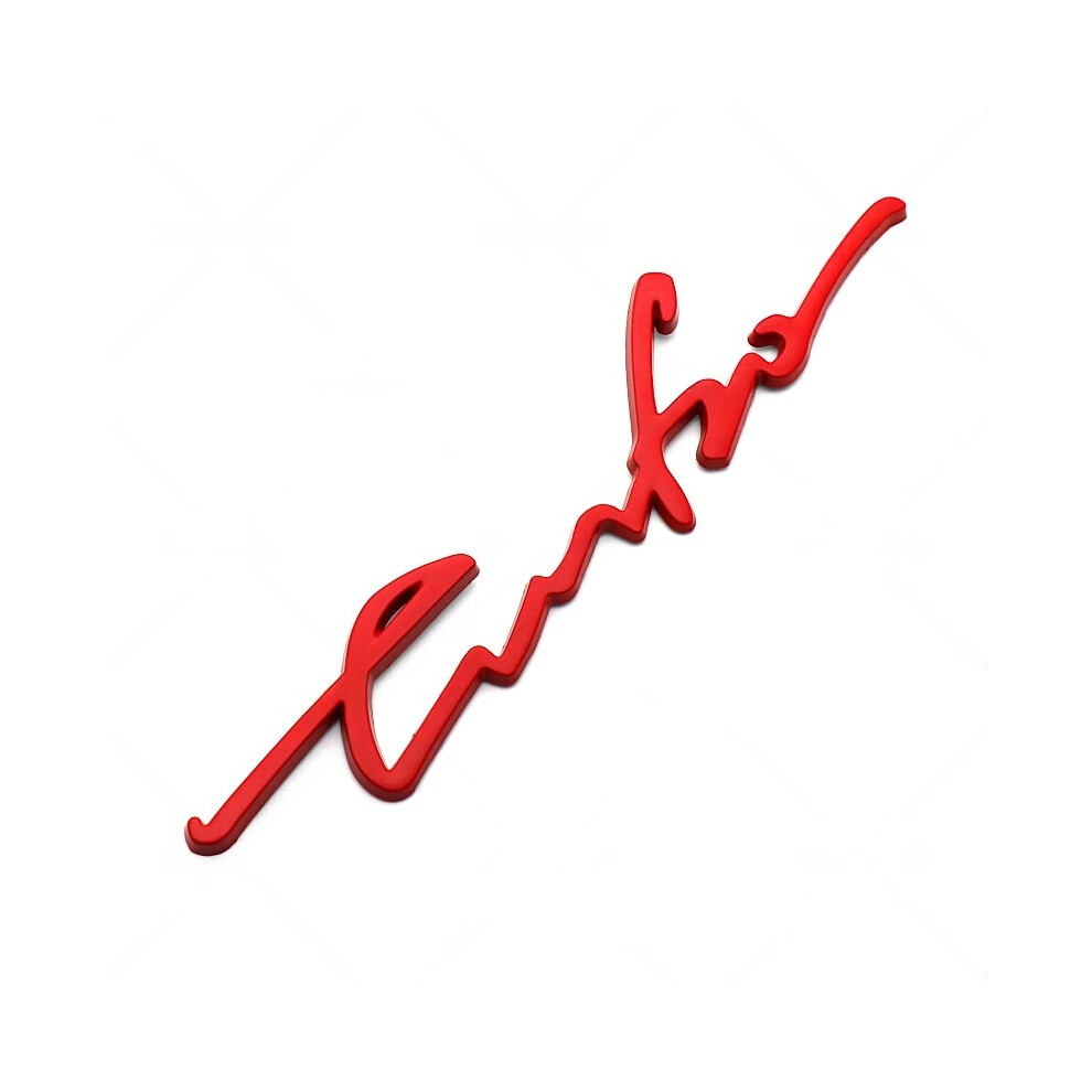 (Red) Turbo 3D Aluminium Chrome Sporty Style Badge Emblem Sticker Decal Red 4069369399091