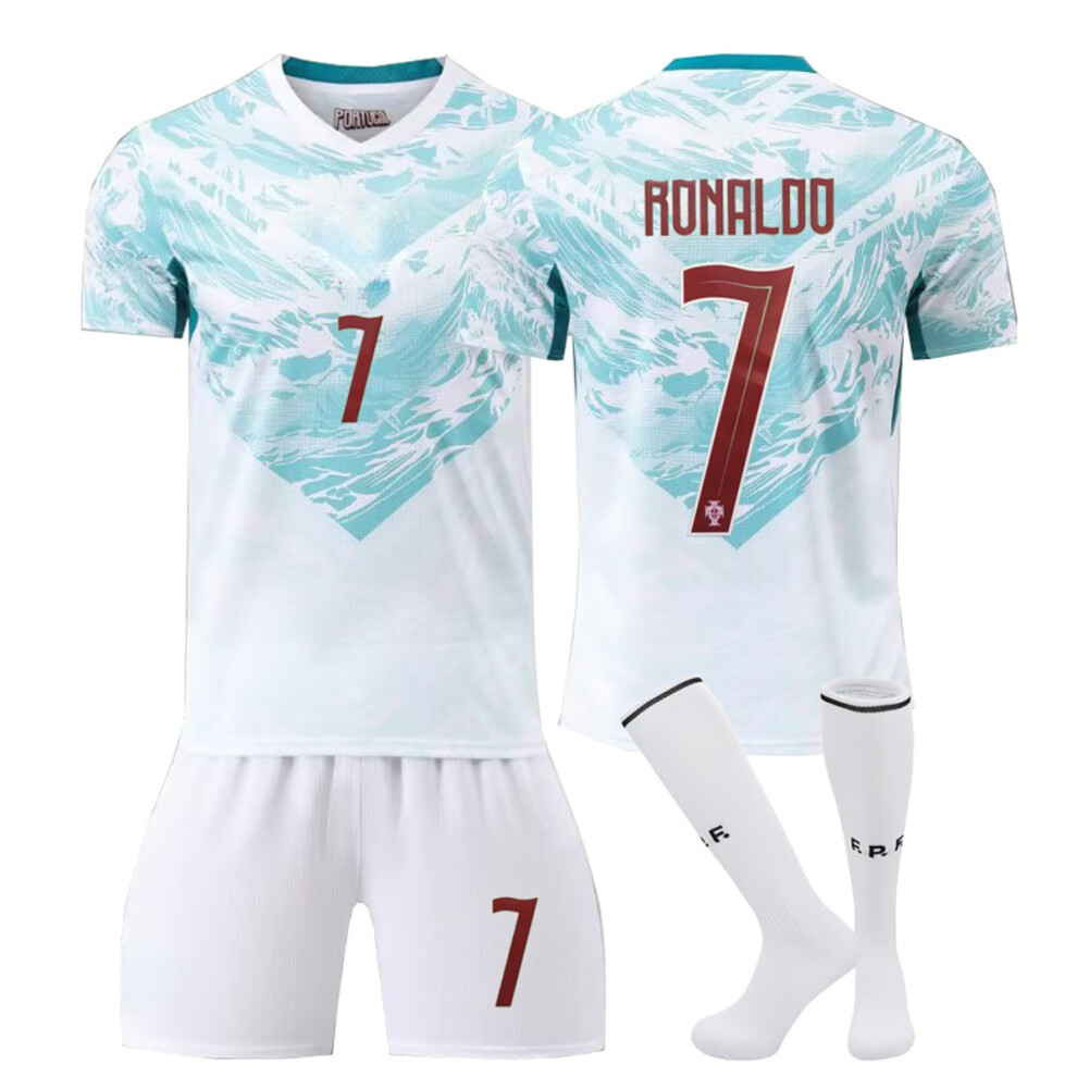 Liyu (20(110-120Cm)) White Fpf Sport Socks Get Free Print #7 Ronaldo White T-Shirt & Shorts
