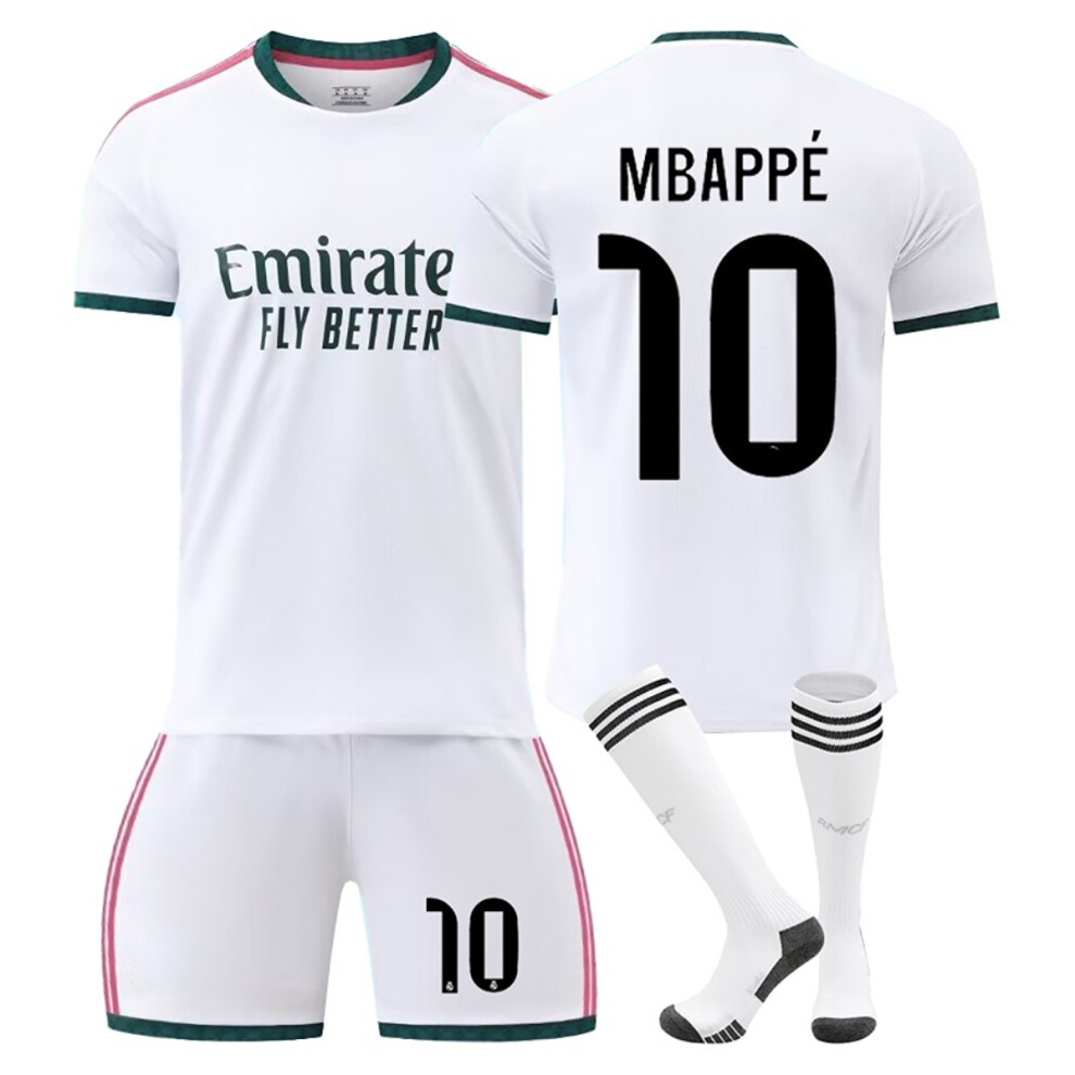 Liyu (28(150-160Cm)) White Rmcf Sport Socks Get Free Print #10 Mbappe White T-Shirt & Shorts