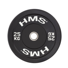 25 kg schwarze olympische Stoßfängerplatte