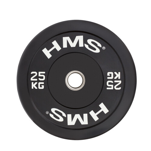 25 kg schwarze olympische Stoßfängerplatte