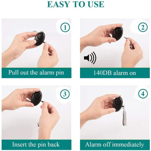 Emergency Personal Alarm Keychain with LED Light 3 Pack 2