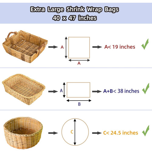 Εξαιρετικά μεγάλες τσάντες περιτύλιξης Jumbo Shrink - Σακούλες σελοφάν για καλάθια 1