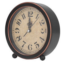 Battery Operated Silent Alarm Clock, Vintage Analog Retro Design Non Ticking Easy Read Decorative With Night Light For Bedroom Living Room And Office