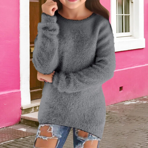 Girls' Sweaters Casual Lightweight Long Sleeve Pullover 1