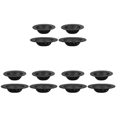 12Pcs Kitchen Sink Strainers Black Stainless Steel Drain Filter Basket 2