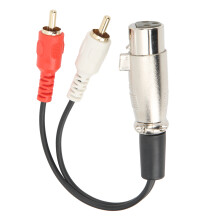 Prepojovací audio kábel kompatibilný so stereo systémami, XLR samica - RCA samec pre maximálnu vodivosť a čistotu signálu, pozlátené